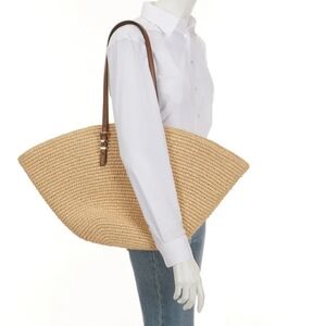 Michael Kors Large Fan Tote W/ Adjustable Straps: Natural & Luggage (Tan)